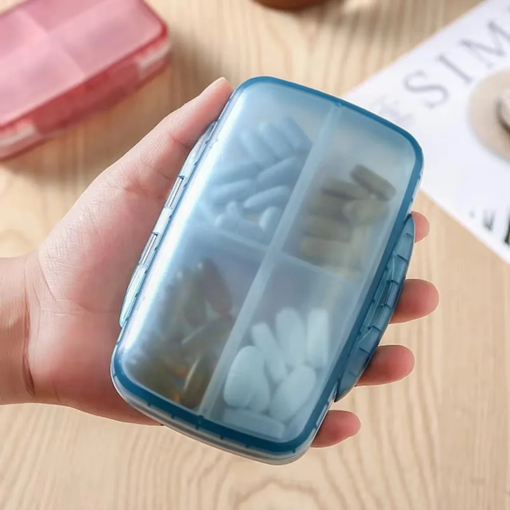 8 Compartments Weekly Pill Case Waterproof Moisture-proof Medicine Storage Box Detachable Large Capacity