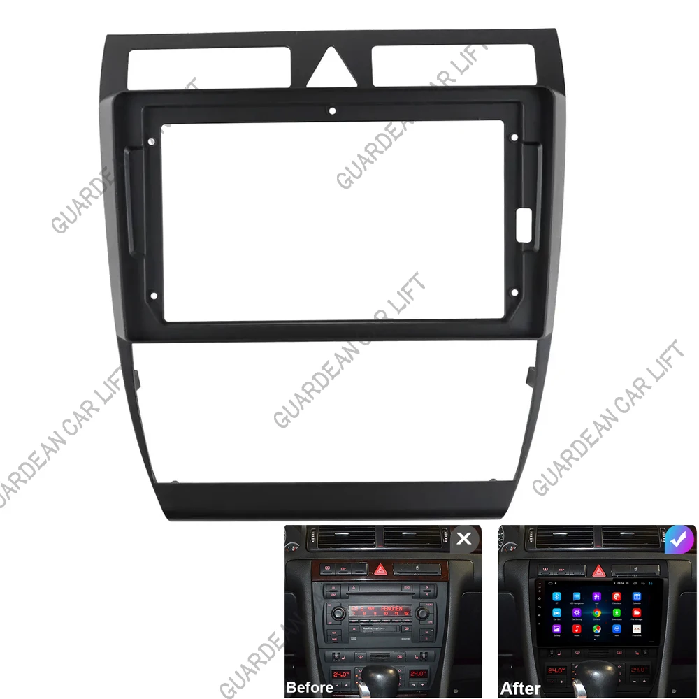 

For AUDI A6 1998-2006(9 Inch) Car Radio Fascia MP5 GPS Android Stereo Player 2 Din Head Unit Navigation Panel Dash Frame Install