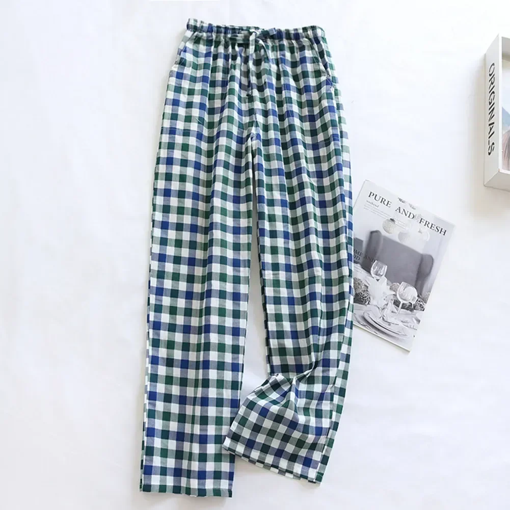 

Long Plaid Seasons Sleep Nightwear Clothes Pants Johns Men Cotton Pajama Lounge Homewear Mens Flannel Bottoms All Trousers