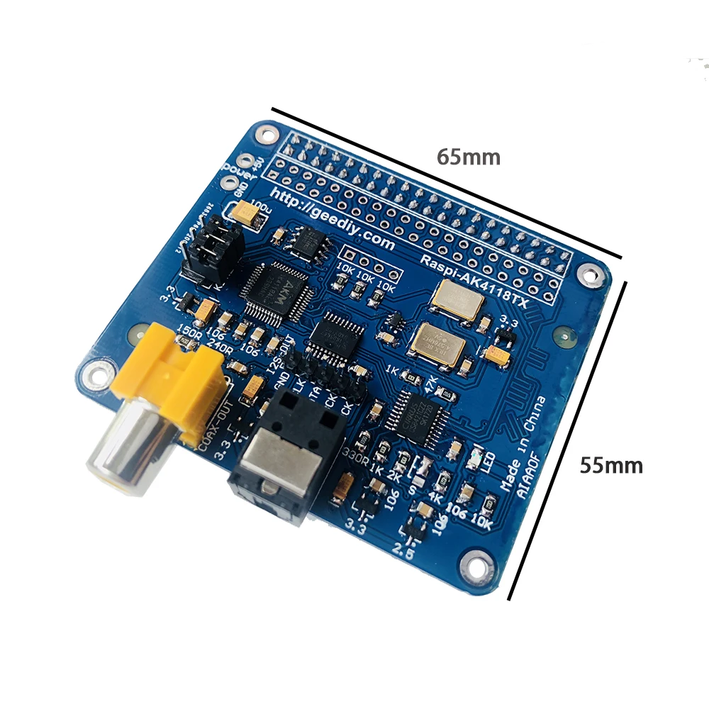 AK4118-TX Coaxial Fiber Optic I2S Output Board for Raspberry Pi Up