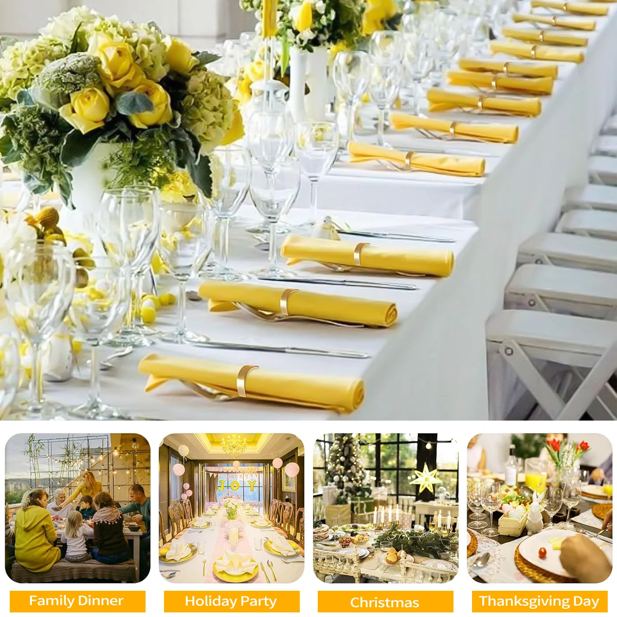 Napkin Ring Leeseph Gold Napkin Rings Set of 12 for New Year Table Decorations