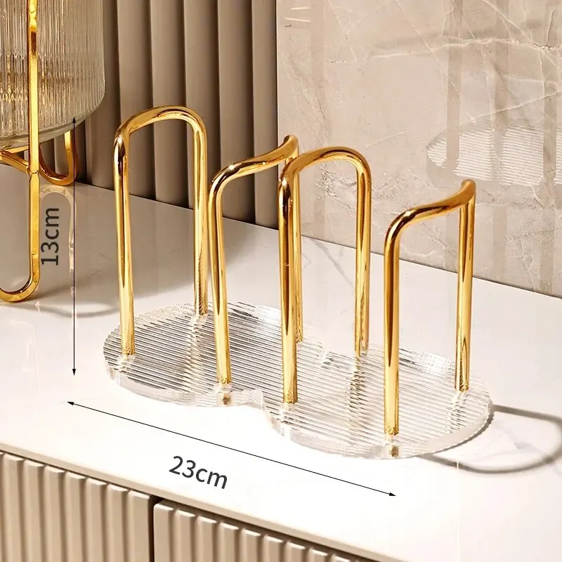 Light luxury acrylic paper cup holder (gold) [double cup position]]