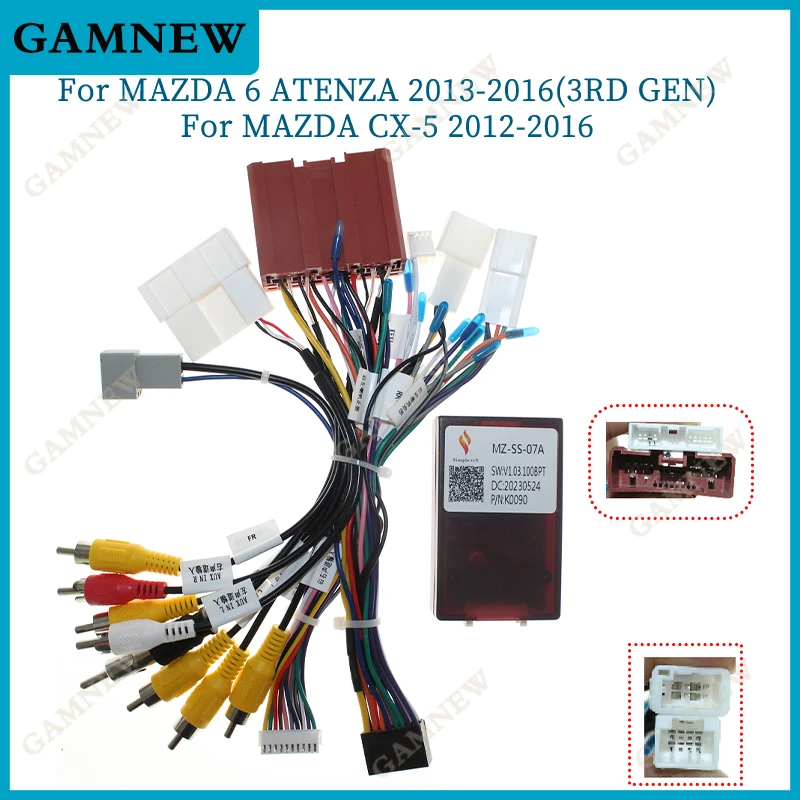 

Car 16PIN Android Wire Harness Adapter Canbus Box Decoder For Mazda 6 Atenza CX-5 CX5 MZ-SS-07A