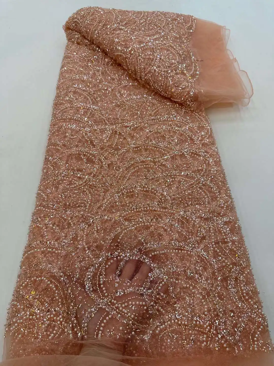 

Высококачественная африканская сетчатая кружевная ткань, тюль, вышивка, блестки, рукоделие, женское свадебное платье, 5 ярдов, оптовая продажа