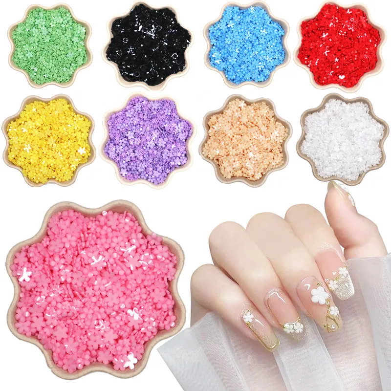 

10000pcs Mixed Size 5Petal Flower Nail Charms Colorful Flower 3D Resin Art Decorat DIY Fashion Nail Salon Supplies Free Shipping