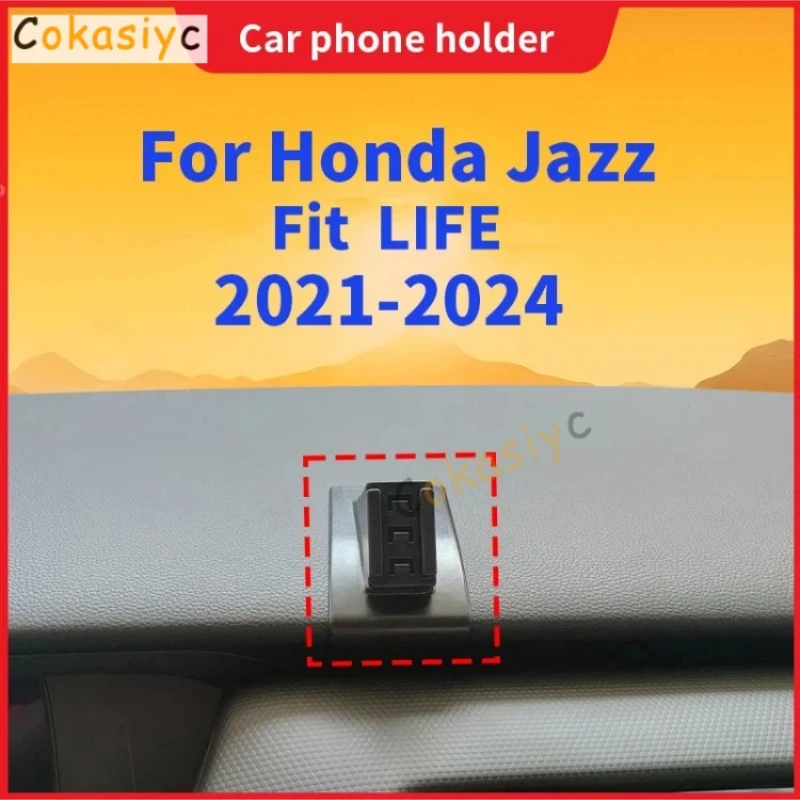 Car Phone Holder For Honda Fit Jazz LIFE GR9 GS1 2021 2022 2023 2024 Special Fixed Bracket Base Wireless Charging Accessories