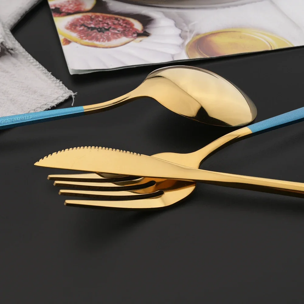 16Pcs ׸  ı η ƿ Į  Ʈ  ũ  Ǭ  Ļ Flatware Ʈ ֹ ǰ ı