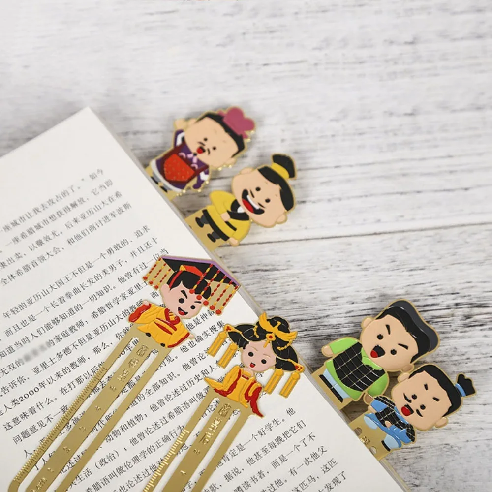 

Hollowed Out Bookmarks Small Baking Paint Brass China Style Bookmark Cartoon Scale Ruler