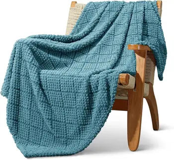 Soft Fluffy Jacquard Waffle Blanket 1