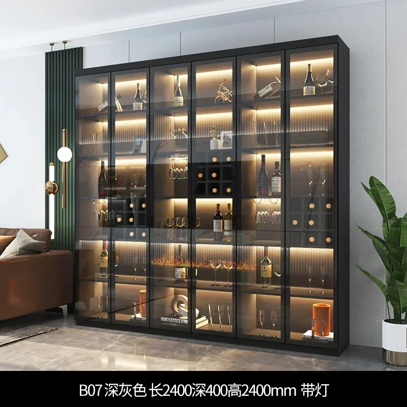 Wine Cabinet Glass Display Modern Light Luxury Home Small Living Room Dining Side Storage Cabinet Meuble Vin Bar Furniture