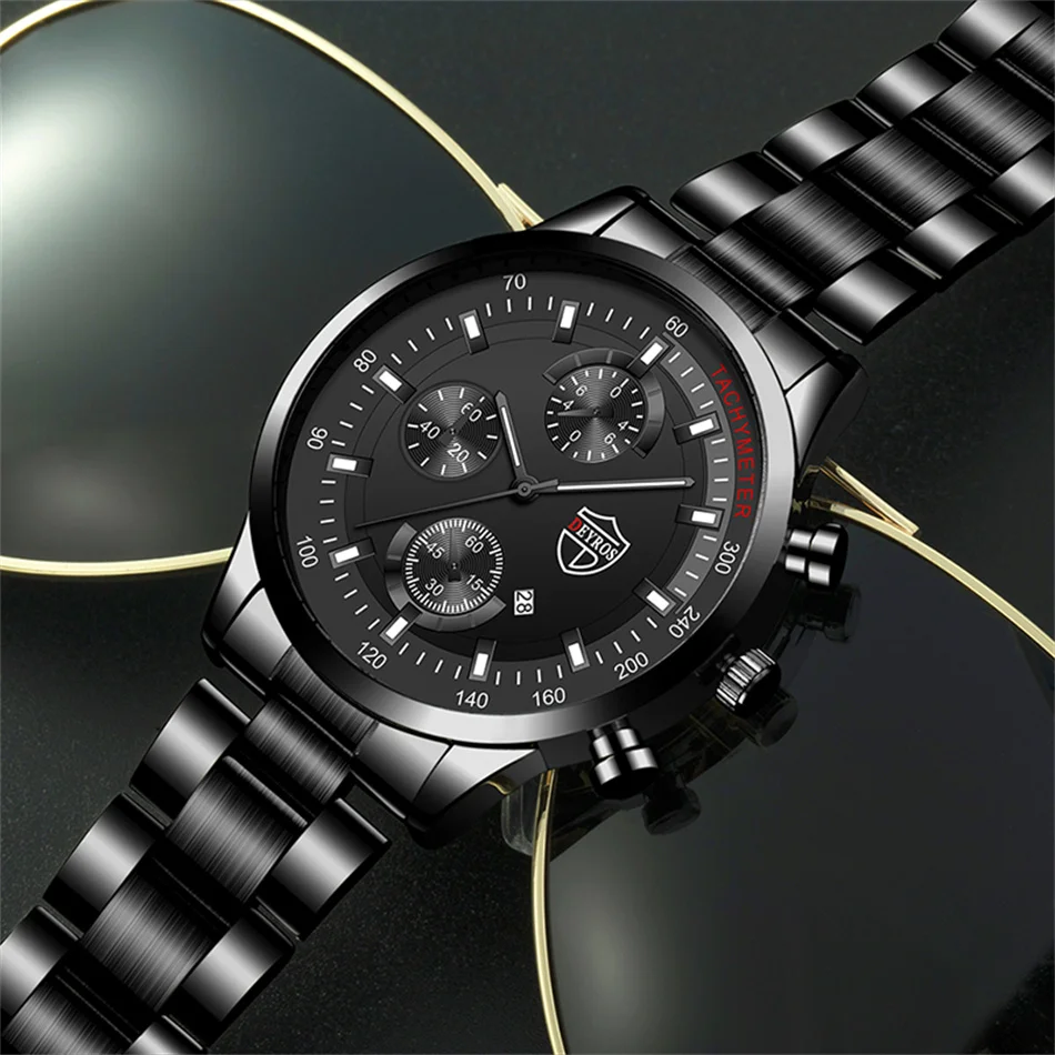 Fashion Mens Watches Men Business Stainless Steel Quartz Wrist Watch Man Casual Leather Watch Luminous Clock relogio masculino