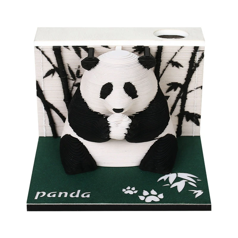 

1 PCS 3D Art Panda Desktop Ornament Desktop Decoration Paper DIY Paper Carving Art Craft Panda For Office