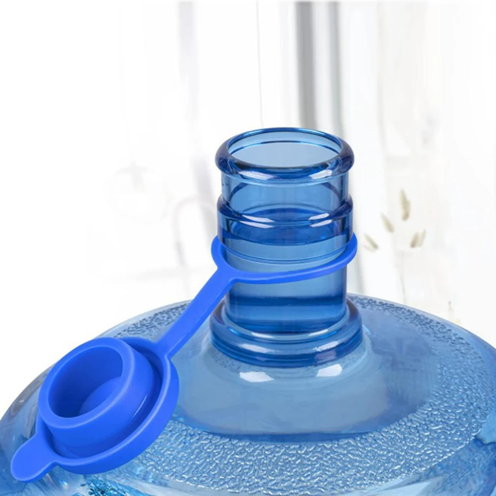 5pcs Bouteille d'eau potable gallon bouchon à vis matière plastique bleue  HB066