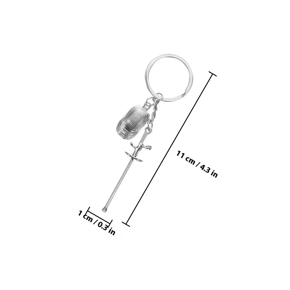 2개 세트 펜싱 키체인 포일 에페 디자인 스포츠 기념품 펜싱 클럽 팬들을 위한 배낭 펜던트 자동차 키링 스포츠