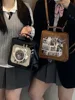 Square Ita Mochila Transparent Xrossbady Mochilas Mujer Youth Original School Bag Chain Backpack 2025 New Bags for Women 2