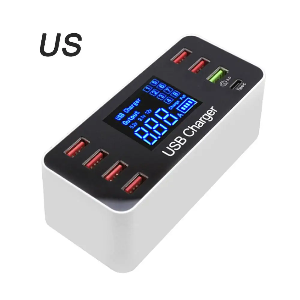 スマホアクセサリー Smart USB Charger 40W 8A 8 Multi-Port Amazon.com: Multiple USB Charger, 40W 8-Port Desktop
