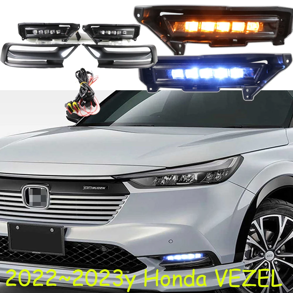 

1set car bumper Hondan HR-V HRV headlamp xrv vezel headlight 2022~2023y LED DRL car accessories hrv fog lamp