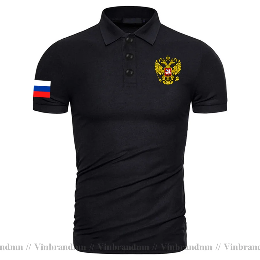 

Рубашка-поло мужская с флагом Российской Федерации, модная брендовая рубашка из чистого хлопка, спортивная одежда для национальной команды
