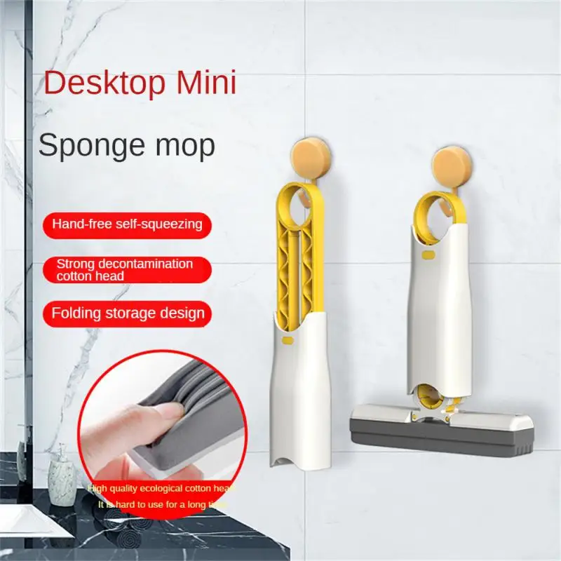 New Portable Mini Squeeze Mop Home Kitchen Car Cleaning Mop Desk Cleaner Glass Sponge Cleaning Mop Household Cleaning Tools