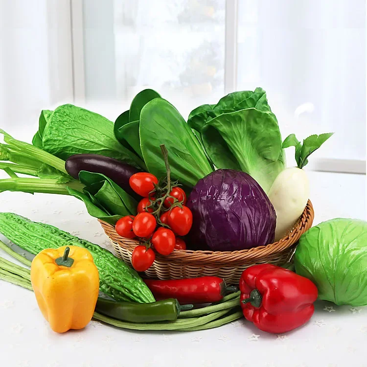 Artificial Fruits and Vegetables Home Interior Decor Fake Orange Peach Pepper Lemon Corn Peach Carrot Food Photography Props artificial fruits and vegetables