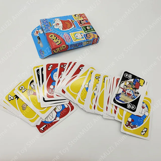 Mattel Uno Doraemons Poker Cartoon Anime Games Cards Real Family Funny Multiplayer Game Poker Kids Fun Playing Cards Toys Gifts 5