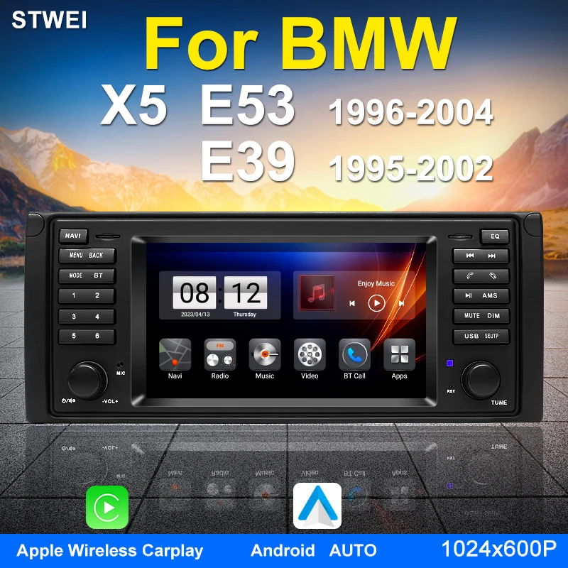 OiLiehu 4G+64G Android 13 Autoradio Pour BMW X5 E53 1999-2005 Avec