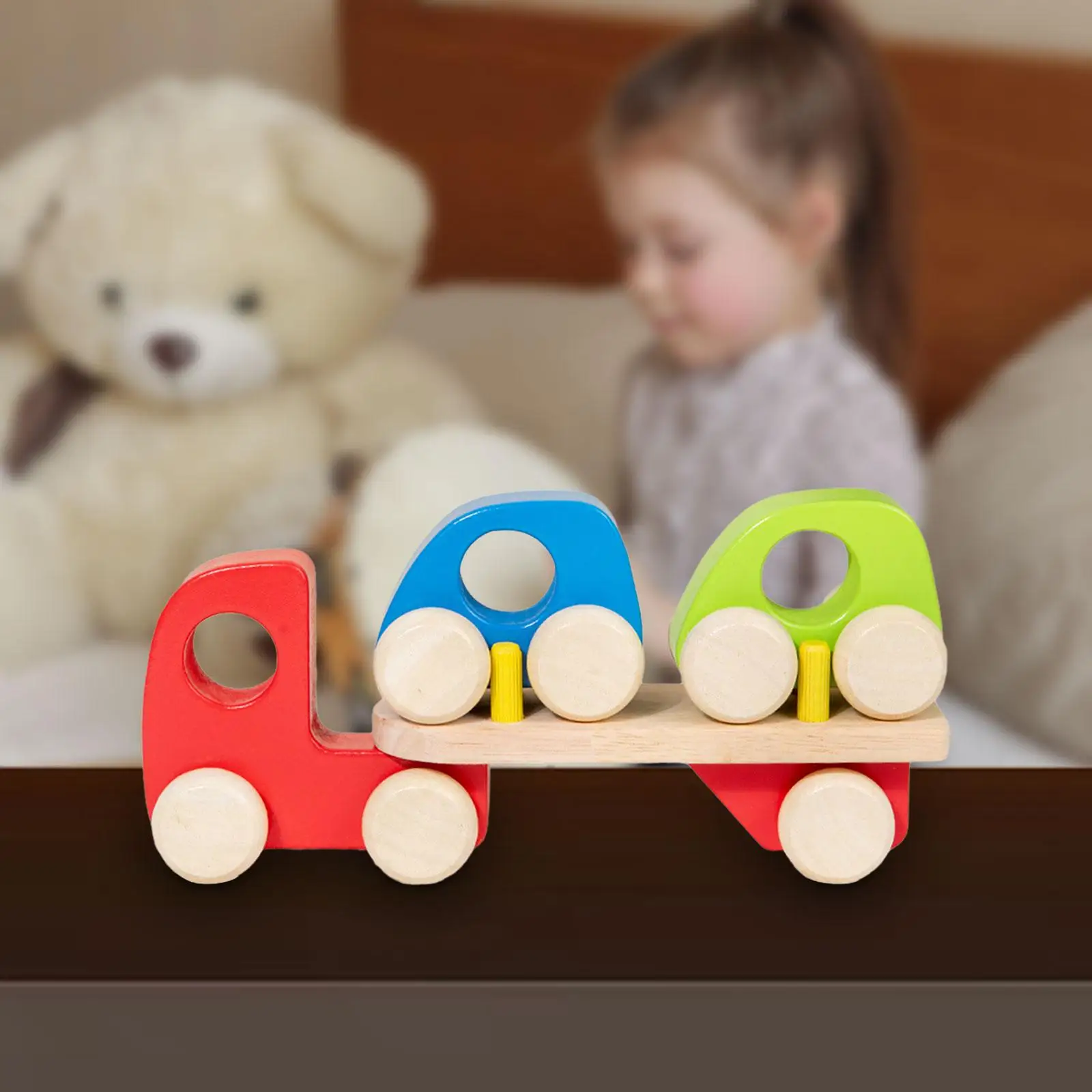 

Baby Toy Vehicles Wood Carrier Truck for Early Education Woodworking Party