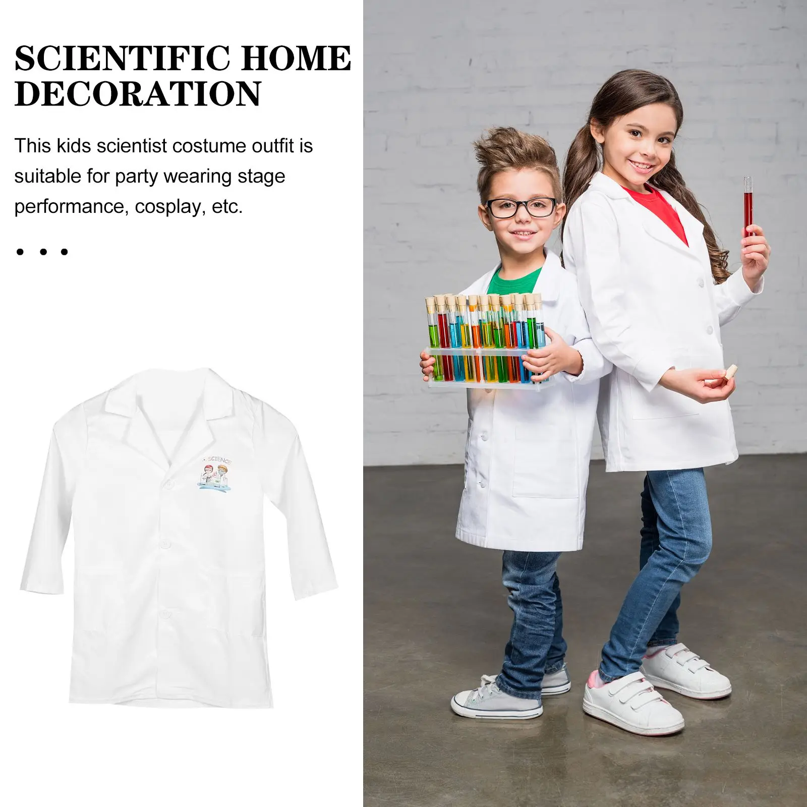 CoatCool Bata Blanca Niños, Algodón Bata de Laboratorio Niña con Tarjeta de  Identidad, Bata Blanca Disfraz Bata Medico Infantil Disfraz Cientifico Bata  Doctor para Niño y Niñas Estudiant Cosplay, S : 