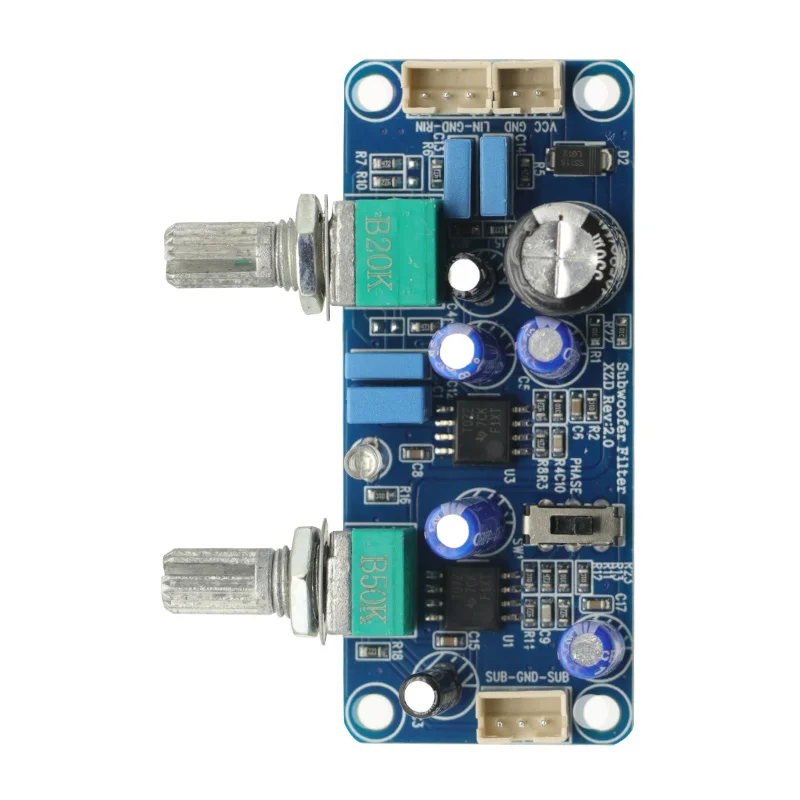 1pcs Low Pass Filter Bass Subwoofer Single Power DC 9-32V Pre-AMP Amplifier Board Dual Channel With Bass Volume Control