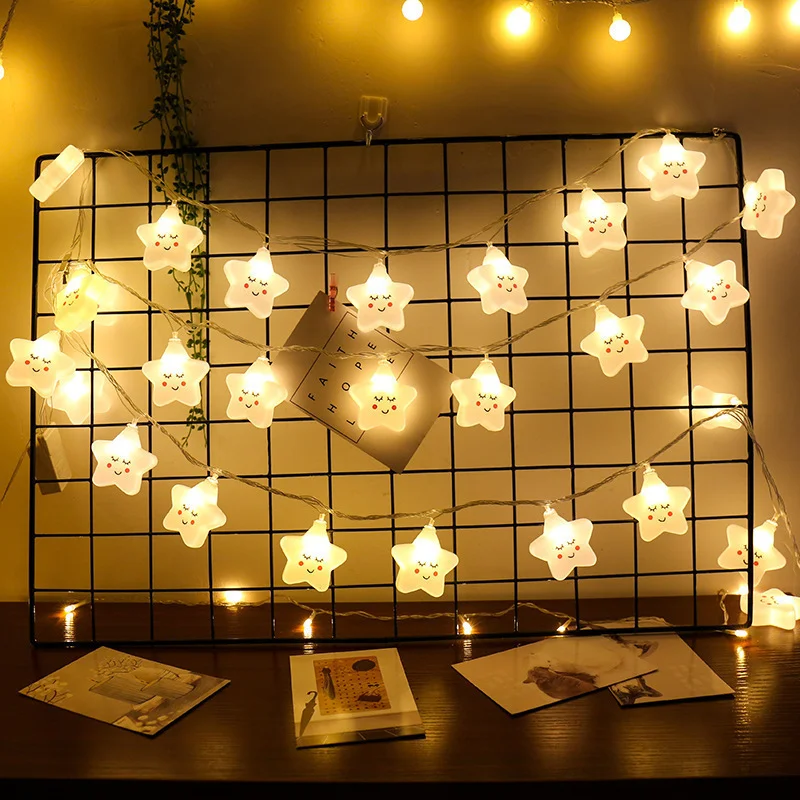 Star Garland LED String Lights - USB/Battery Powered Decorative Lamp for Indoor and Outdoor Use