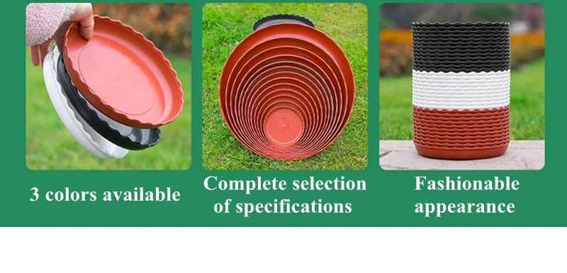Description Picture 4 of item5Pcs Plant Pot Trays Flower Pot Base Thickened Round Flowerpot Drain Trays Home Garden Pots & Planters Supplies Inner Dia 9-22CM