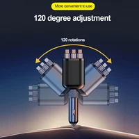 Chargeur de voiture 5 en 1 66W Max avec câble rétractable PD30W + écran de tension 2,4a charge ultra rapide 22,5W pour iPhone et Android 5