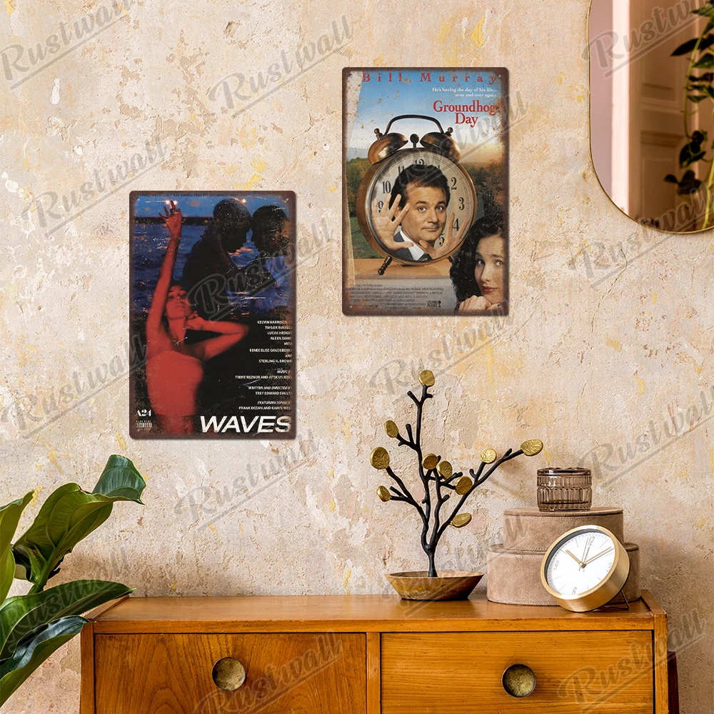Rust Wall Wood Wall Art Metal Sign Decor Vintage Tin Plaque Poster 7.87x11.8 inches For Man Cave Bedroom