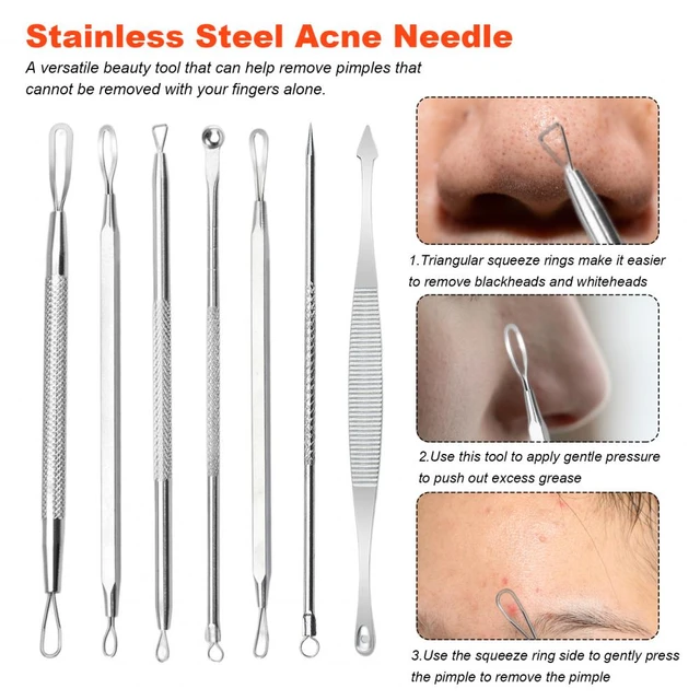 7Pcs Professional Pimple Popper Tool Kit Blackhead Remover Set for Acne  Treatment And Skin Blemish Extraction Skin Care Tool - AliExpress