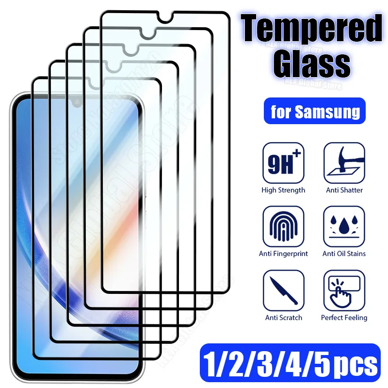 

1/2/3/4/5PCS Protective Glass for Samsung S22 Plus A14 A12 A51 A52 Tempered Glass for Samsung A73 A53 A33 A23 A22 S21 S20 FE 5G