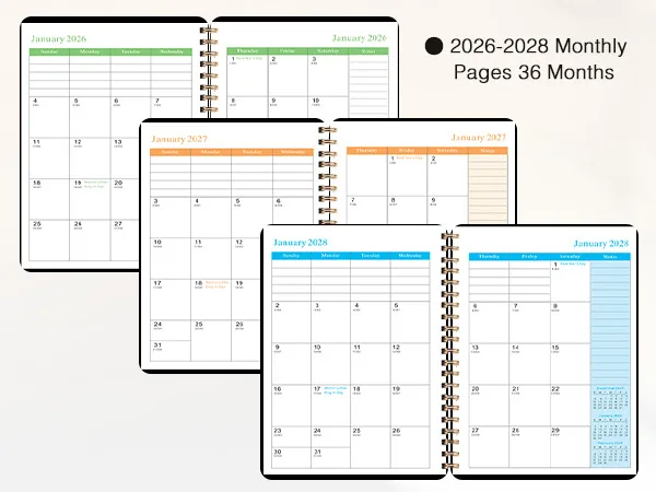 Enhanced A5 Monthly Planner & Calendar Book - 3-Year Edition
