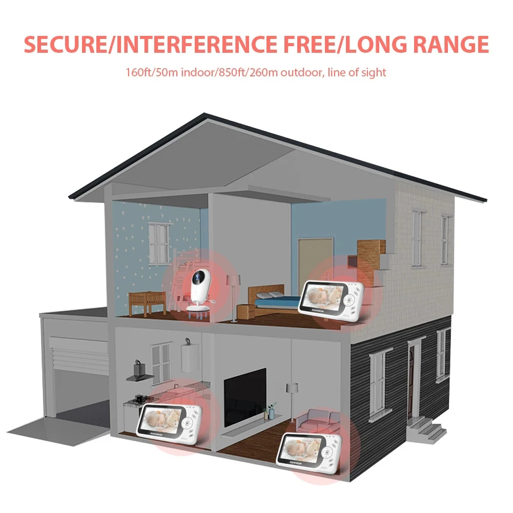 4,3-дюймовый беспроводной видеоняня, портативная няня, ИК-светодиодный видеодомофон, камера видеонаблюдения VB608