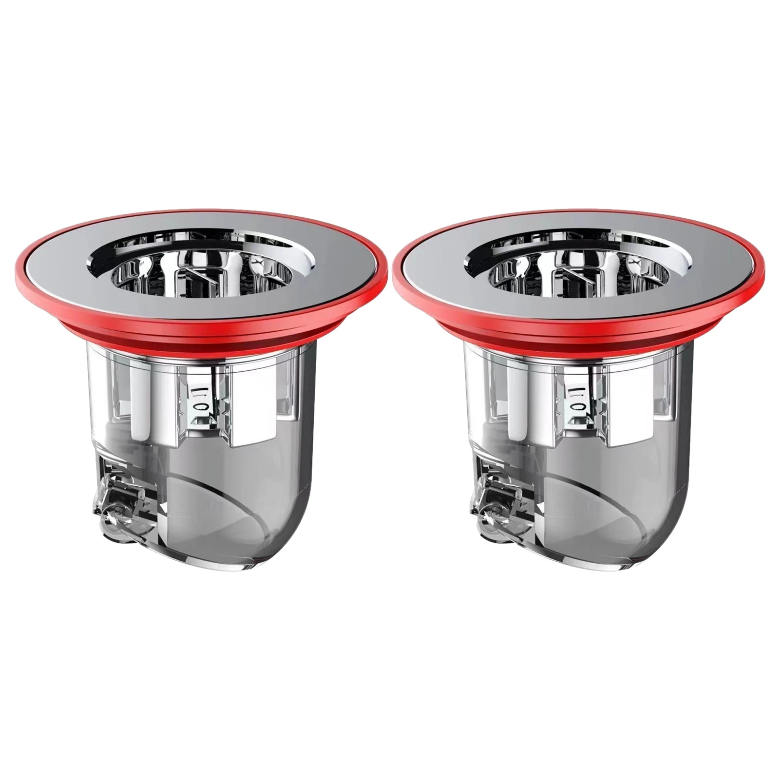 

2pcs Drain Strainer Balcony Kitchen Bathroom Fast Flow Odor Resistant Magnetic Suction Deodorant Core Universal Hair Catcher