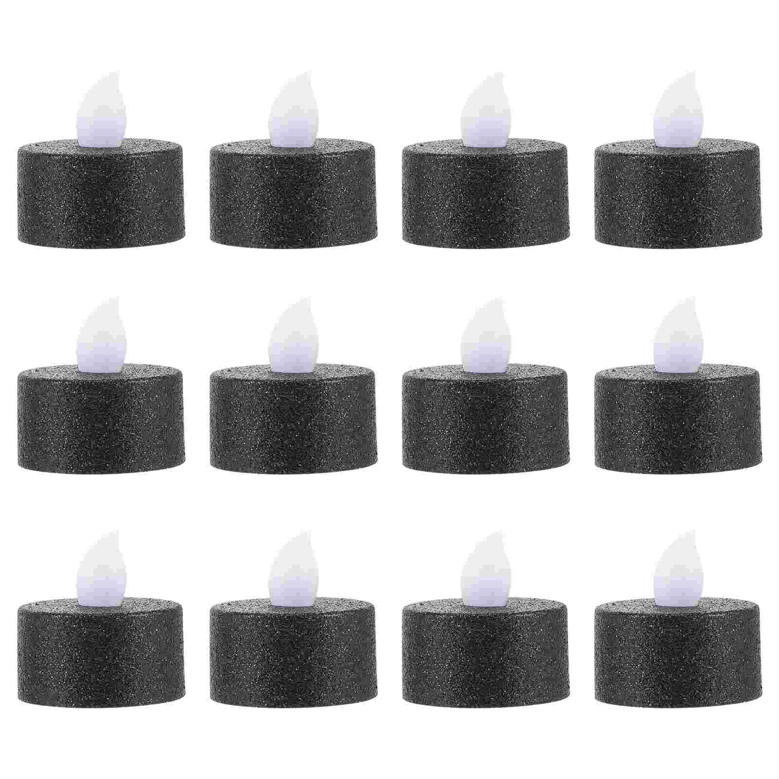 

12 Pcs Light Tea Lights Candles Operated Electric Flameless White Core Household Tealight Plastic