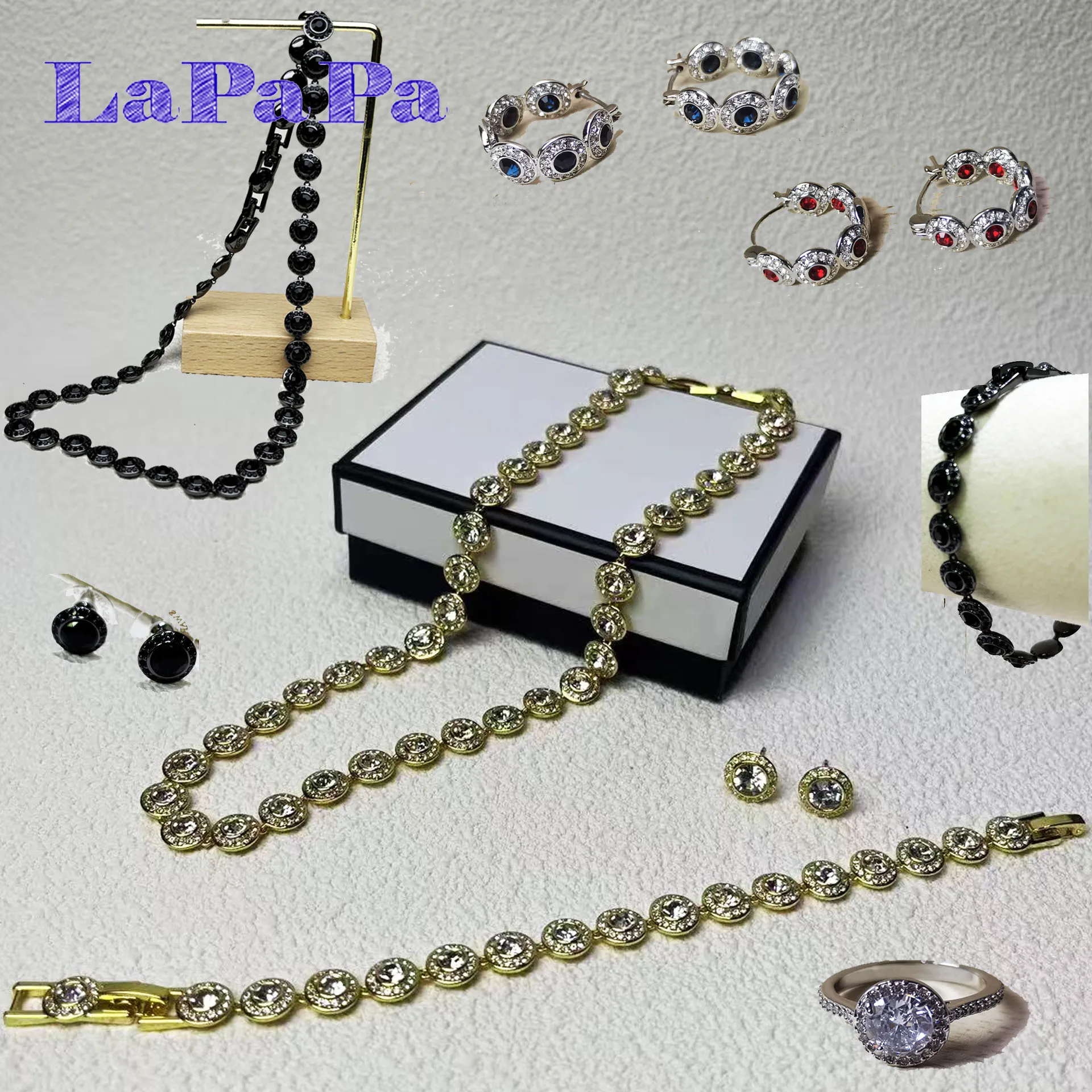 2025 New Original High Jewelry Set Fine Charm Bracelet Earrings Matching Perfect Crystal Necklace for Women Wedding Gift 1