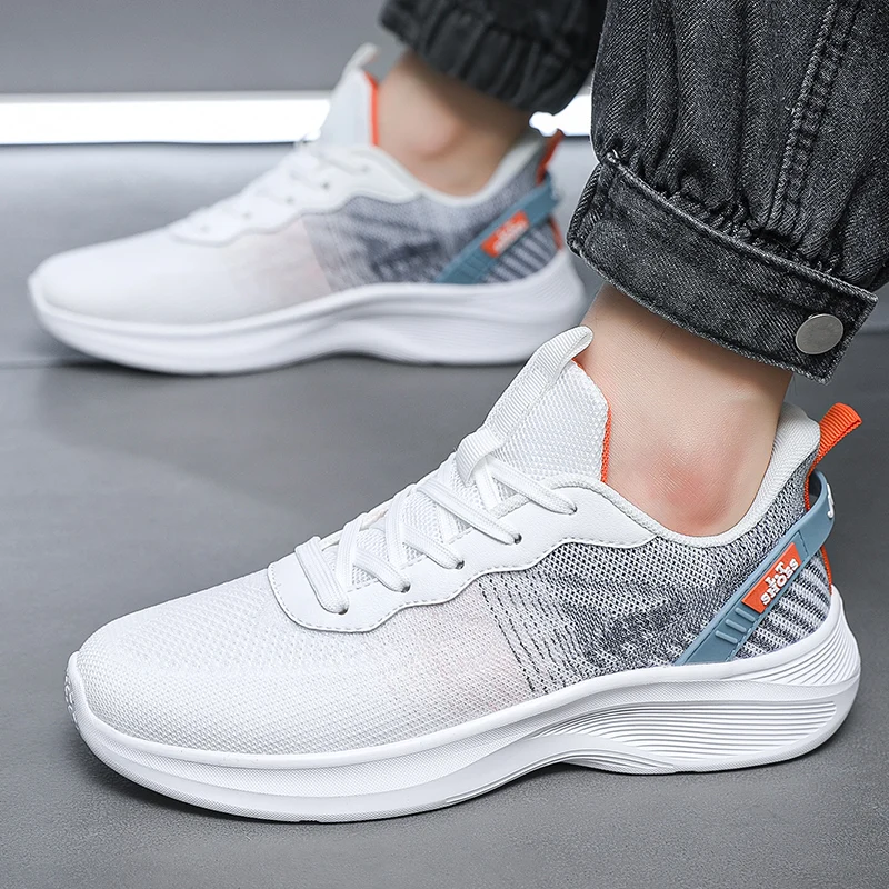 Big Size 50 Casual Sneakers 2023 Shoes for Men Low-cut Knitted Men's Sneakers Versatile Lightweight Lace-up Men's Walking Shoes mesh men shoes breathable white mens sneakers trendy lace up lightweight black walking big size man tenis shoe