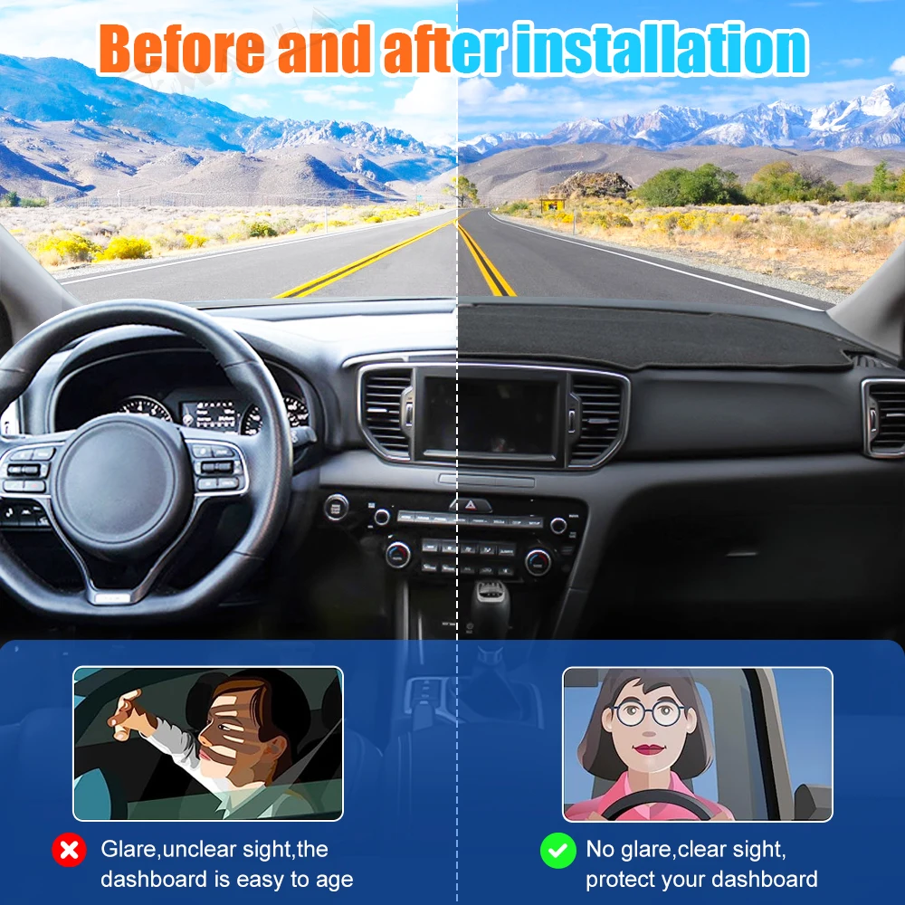 Premium Anti-UV Non-Slip Dashboard Cover Mat