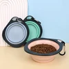 Pet Folding Silicone Bowl Collapsible Pet Outdoor Travel Portable Puppy Food Feeder Dish Bowl Silicone Dog Feeder Bowl 4