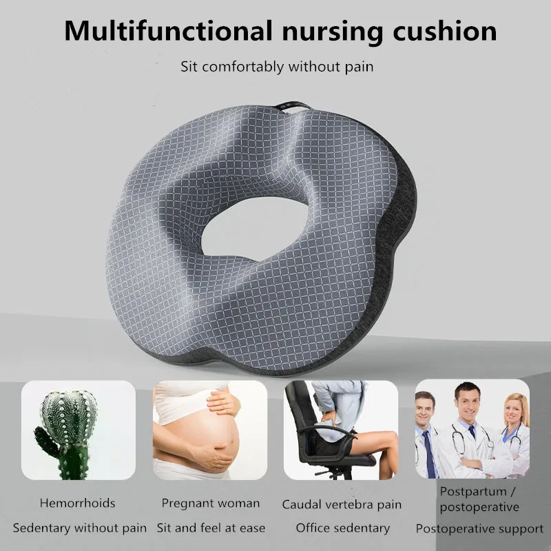 

Donut Seat Cushion Pain Relief Memory Foam Chair Pillow Anti Hemorrhoid Car Office Seat Cushion Massage Tailbone Pillows