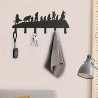 1pc Metal Wall Hooks, Household Multi-Purpose Clothes Bag Key Hooks, Easy To Install Practical And Beautiful, Halloween Christma 2
