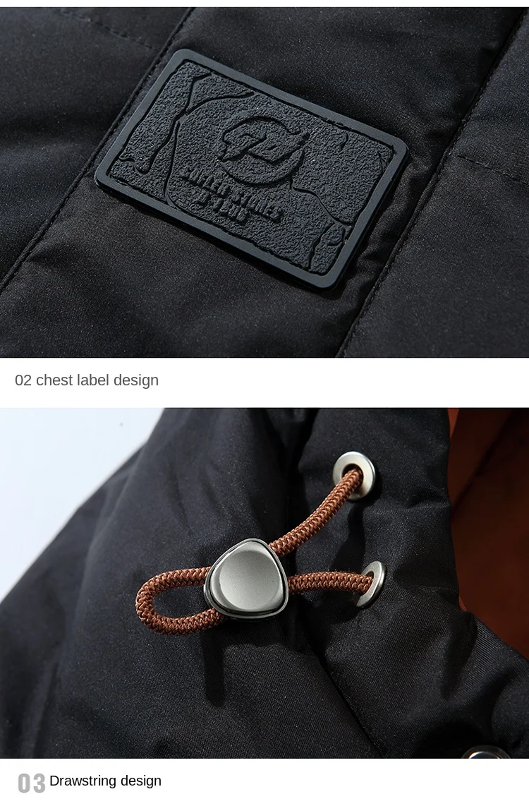 Winter Down Coat Men's New Windproof Waterproof Hooded Short Cotton Jacket High Quality 90% White Goose Down Men's Clothing