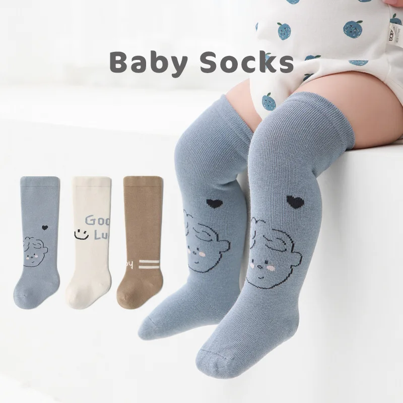 3pairsbabysocksboyandgirloverkneesockscutecartoonsweet