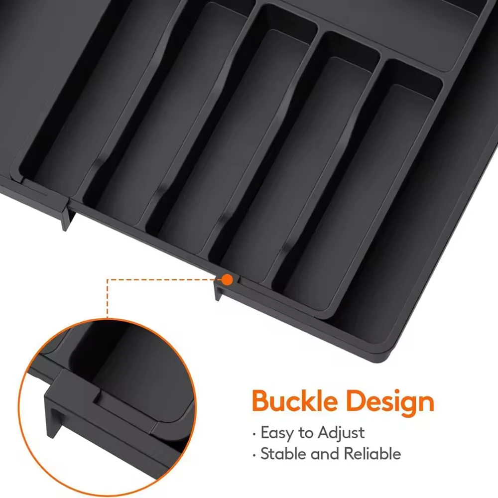 Large Capacity, Convenient And Tidy Expandable Utensil Tray, Expandable Cutlery, Household Cutlery Tray, Drawer Storage Box