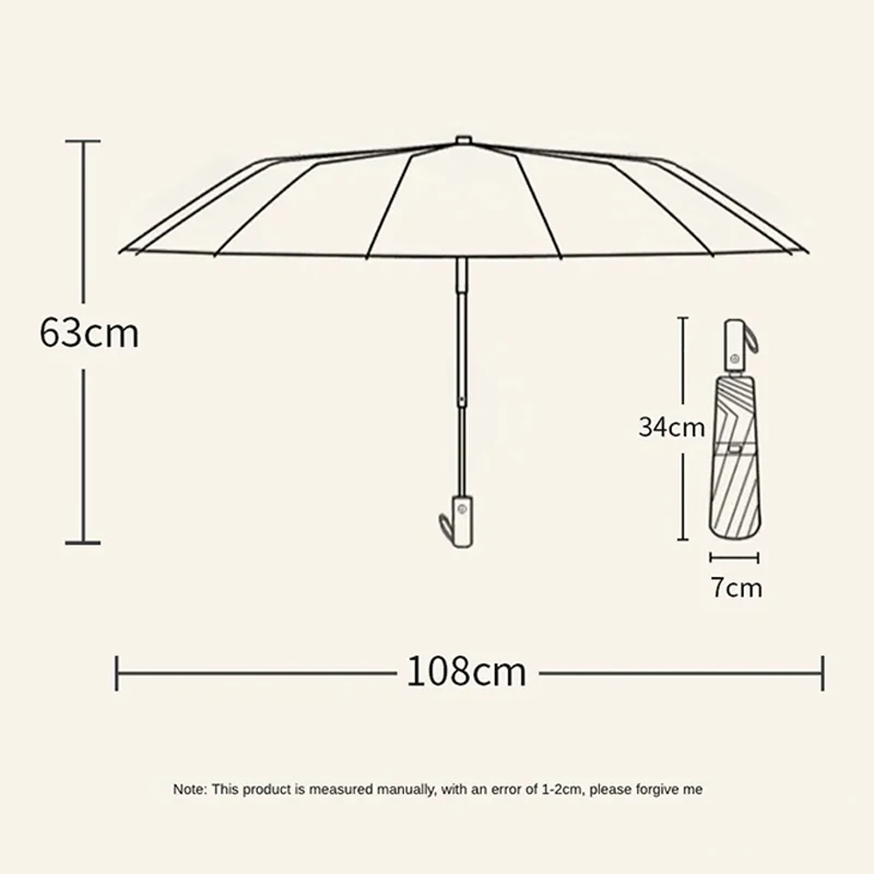 224 Bone Automatic Folding Men's Umbrella,16K Windproof Strong Storm-resistant Large Strong Parasol Umbrellas Women Sunshade