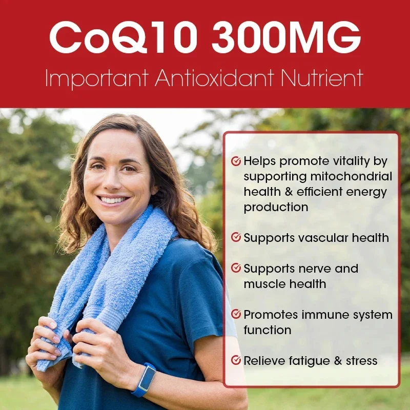 CoQ10 Softgels Coenzyme Q10 (ubiquinone) Supplement Supports Heart Health and Energy Production